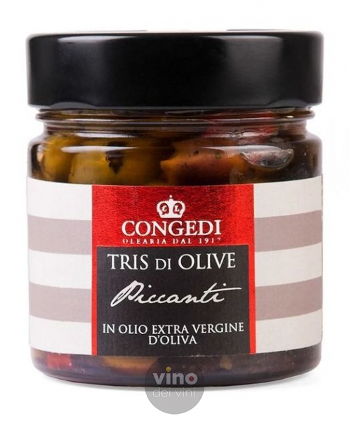 Tris di olive Piccanti Denocciolate in Olio Extra Vergine di Oli